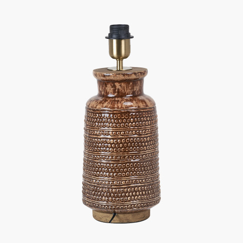Pacific Lifestyle Theano Dot Design Brown Glaze Tall Table Lamp Base