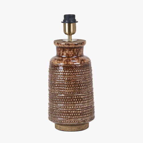pacific lifestyle Theano Dot Design Brown Glaze Tall Table Lamp Base