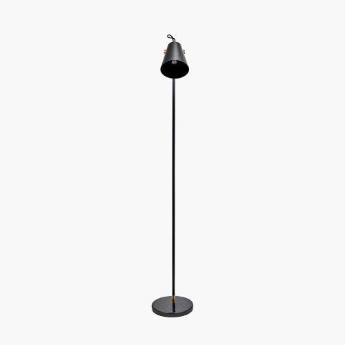 pacific lifestyle Theia Black and Brushed Brass Task Floor Lamp