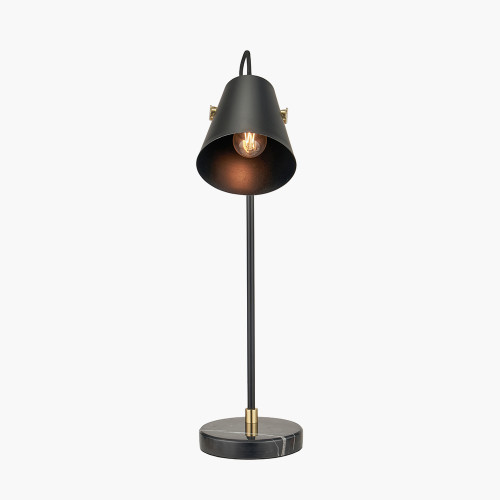 Pacific Lifestyle Theia Black And Brushed Brass Task Table Lamp