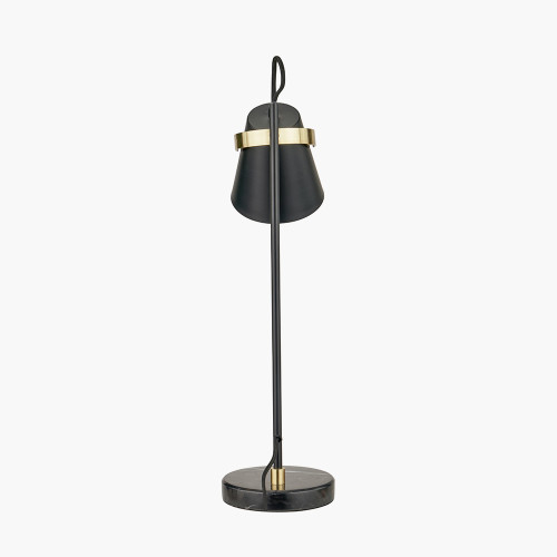 Pacific Lifestyle Theia Black And Brushed Brass Task Table Lamp