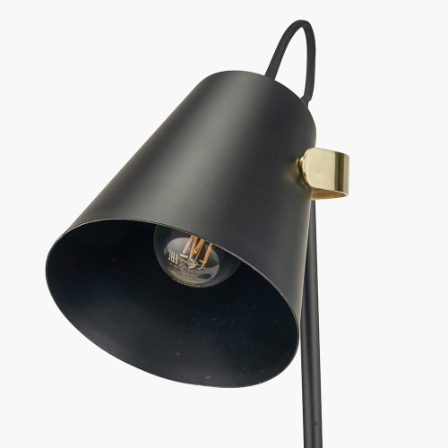 Pacific Lifestyle Theia Black And Brushed Brass Task Table Lamp