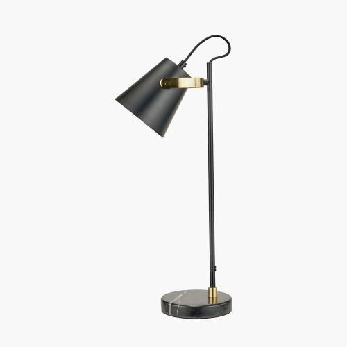 pacific lifestyle Theia Black and Brushed Brass Task Table Lamp
