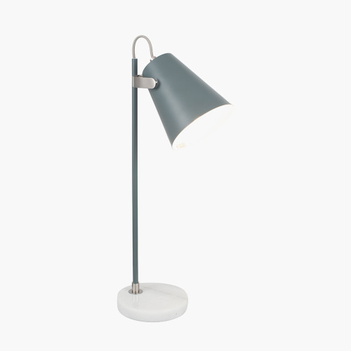 Pacific Lifestyle Theia Grey And Satin Nickel Task Table Lamp