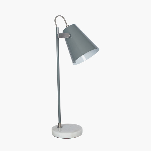 pacific lifestyle Theia Grey and Satin Nickel Task Table Lamp