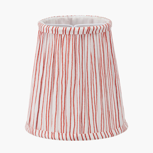 Pacific Lifestyle Thiago 14cm Cinnamon Stripe Mushroom Pleat Tall Tapered Candle Clip Lampshade