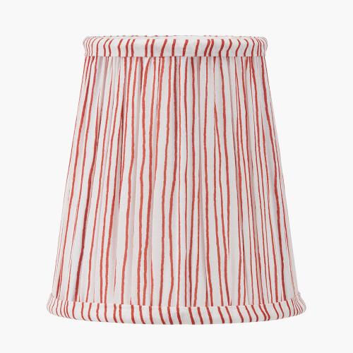 pacific lifestyle Thiago 14cm Cinnamon Stripe Mushroom Pleat Tall Tapered Candle Clip Lampshade