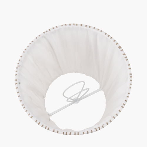 Pacific Lifestyle Thiago 14cm Natural Stripe Mushroom Pleat Tall Tapered Candle Clip Lampshade