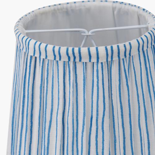Pacific Lifestyle Thiago 14cm Ocean Blue Stripe Mushroom Pleat Tall Tapered Candle Clip Lampshade