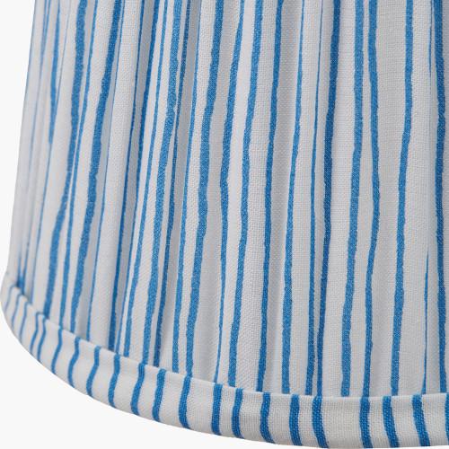 Pacific Lifestyle Thiago 14cm Ocean Blue Stripe Mushroom Pleat Tall Tapered Candle Clip Lampshade