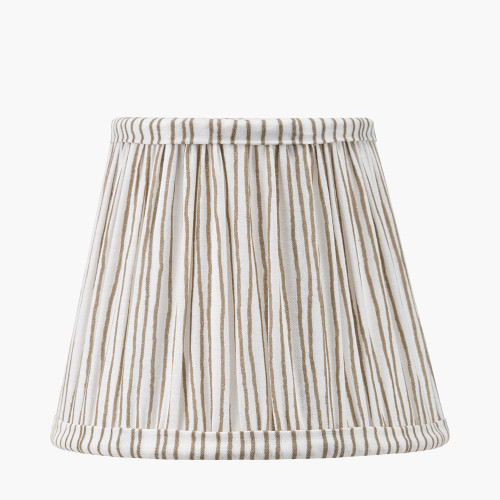 pacific lifestyle Thiago 16cm Natural Stripe Mushroom Pleat Tapered Lampshade