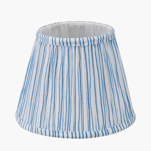 Pacific Lifestyle Thiago 16cm Ocean Blue Stripe Mushroom Pleat Tapered Lampshade
