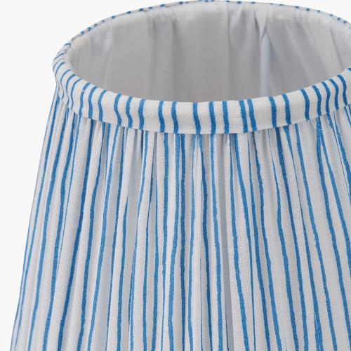Pacific Lifestyle Thiago 16cm Ocean Blue Stripe Mushroom Pleat Tapered Lampshade