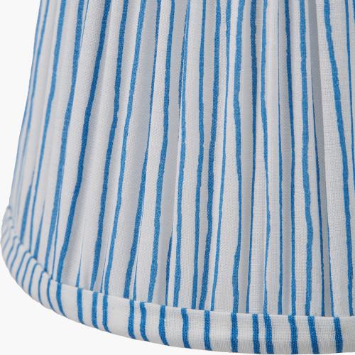 Pacific Lifestyle Thiago 16cm Ocean Blue Stripe Mushroom Pleat Tapered Lampshade