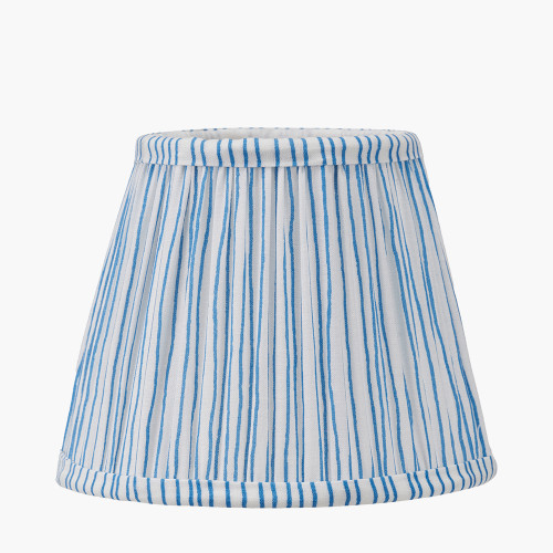 pacific lifestyle Thiago 16cm Ocean Blue Stripe Mushroom Pleat Tapered Lampshade