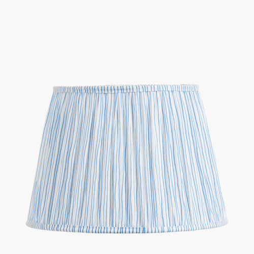 Pacific Lifestyle Thiago 30cm Ocean Blue Stripe Mushroom Pleat Tapered Lampshade