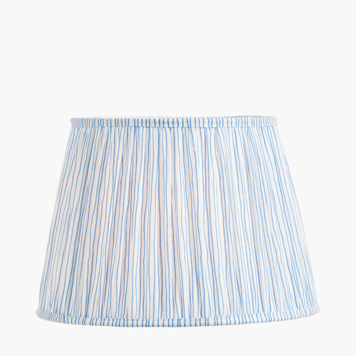 Pacific Lifestyle Thiago 35cm Ocean Blue Stripe Mushroom Pleat Tapered Lampshade
