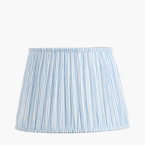pacific lifestyle Thiago 40cm Ocean Blue Stripe Mushroom Pleat Tapered Lampshade