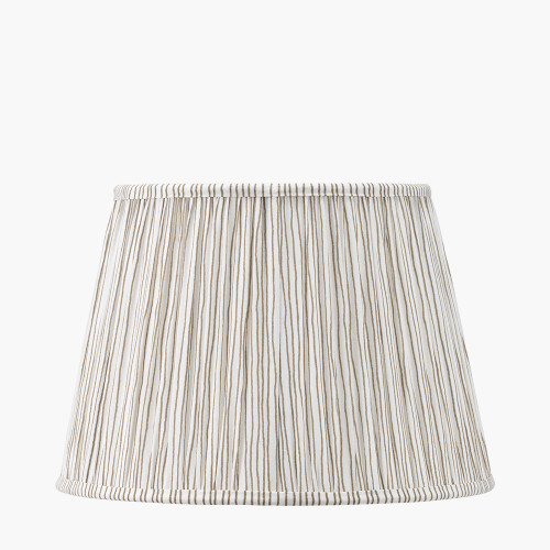 pacific lifestyle Thiago 45cm Natural Stripe Mushroom Pleat Tapered Lampshade