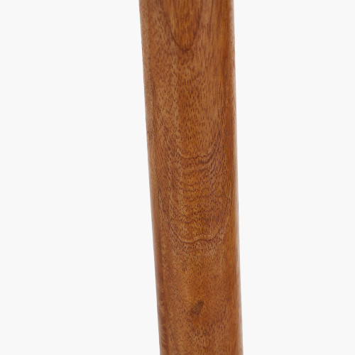 Pacific Lifestyle Toma Oiled Wood Tall Neck Floor Lamp Base With Izara 45cm Cinnamon Ikat Patterned Mushroom Pleat Tapered Lampshade