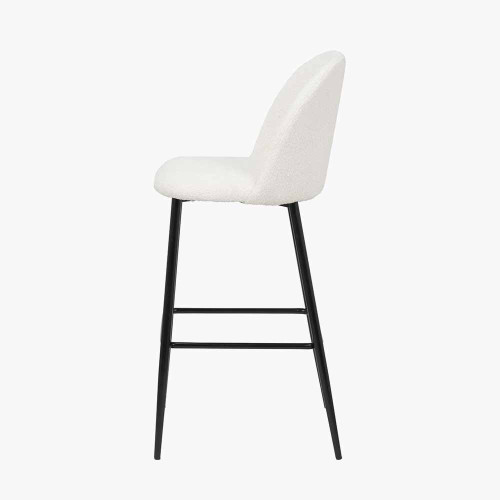 Pacific Lifestyle Turi Bouclé Fabric And Black Metal Bar Stool
