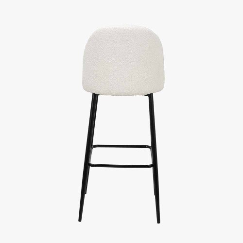 Pacific Lifestyle Turi Bouclé Fabric And Black Metal Bar Stool