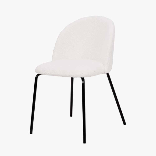 Pacific Lifestyle Turi Bouclé Fabric And Black Metal Dining Chair