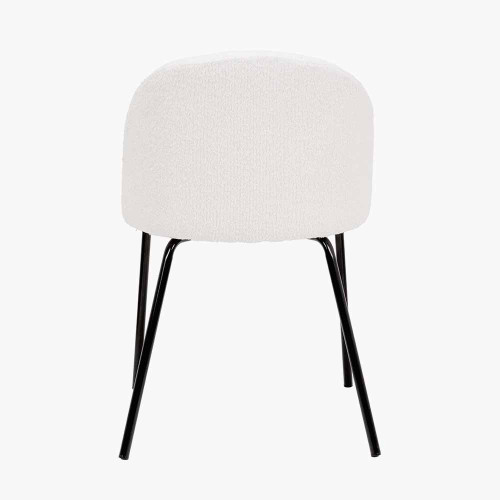 Pacific Lifestyle Turi Bouclé Fabric And Black Metal Dining Chair