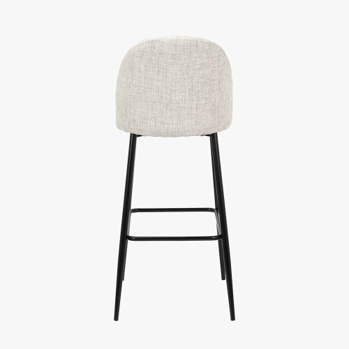 Pacific Lifestyle Turi Pebble Linen Mix And Black Metal Bar Stool