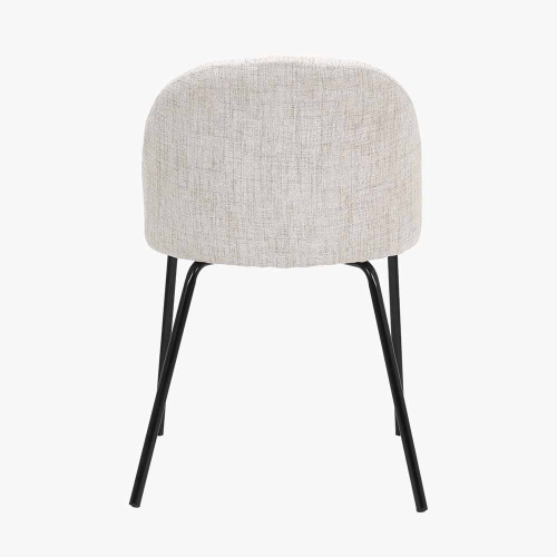 Pacific Lifestyle Turi Pebble Linen Mix And Black Metal Dining Chair
