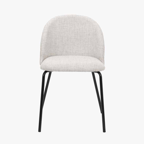 pacific lifestyle Turi Pebble Linen Mix and Black Metal Dining Chair