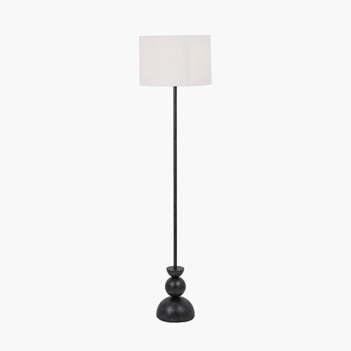Pacific Lifestyle Vala Graphite Metal Textured Effect Ball Floor Lamp