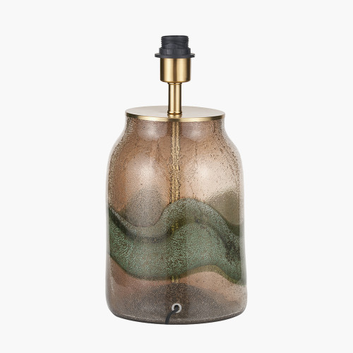 Pacific Lifestyle Valtellina Brown And Green Glass Table Lamp Base