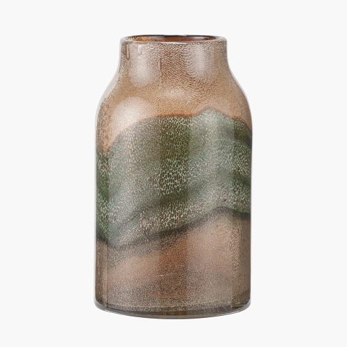 Pacific Lifestyle Valtellina Brown And Green Glass Vase