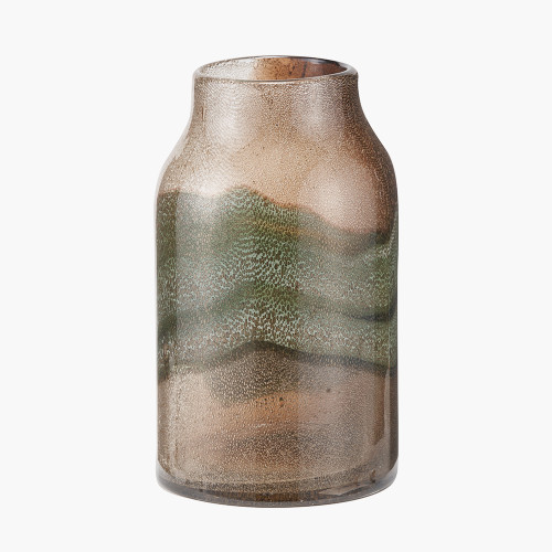 Pacific Lifestyle Valtellina Brown And Green Glass Vase
