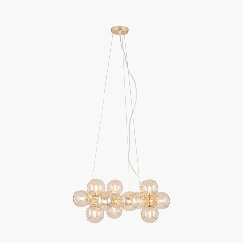 Pacific Lifestyle Vecchio Lustre Glass Ball And Gold Metal Pendant