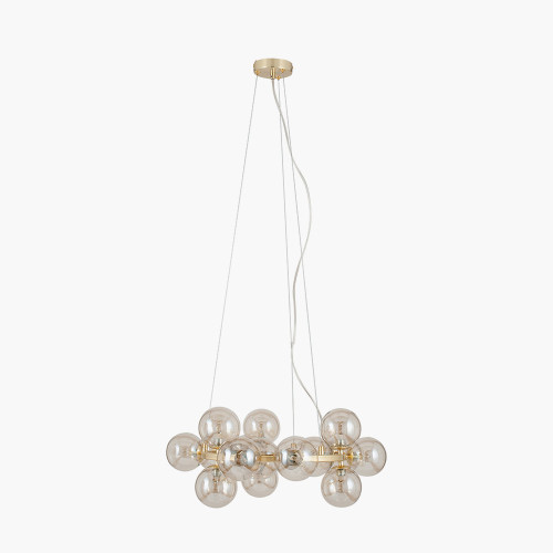 Pacific Lifestyle Vecchio Lustre Glass Ball And Gold Metal Pendant
