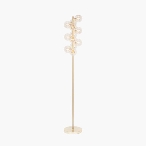 Pacific Lifestyle Vecchio Lustre Glass Orb And Gold Floor Lamp