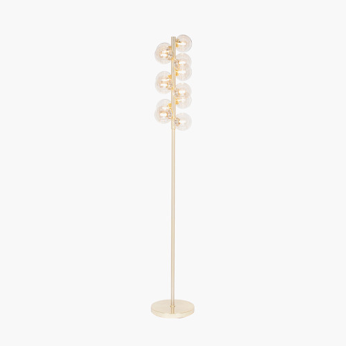 Pacific Lifestyle Vecchio Lustre Glass Orb And Gold Floor Lamp