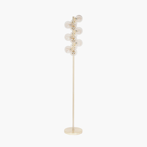 pacific lifestyle Vecchio Lustre Glass Orb and Gold Floor Lamp
