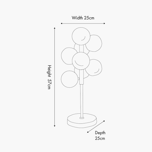 Pacific Lifestyle Vecchio Lustre Glass Orb And Gold Metal Table Lamp