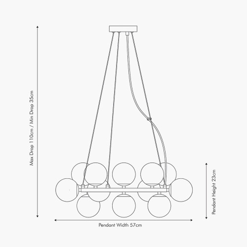 Pacific Lifestyle Vecchio Smoke Glass Ball And Chrome Metal Pendant