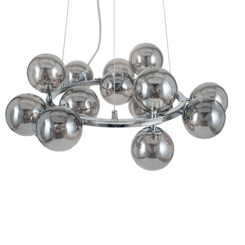 pacific lifestyle Vecchio Smoke Glass Ball and Chrome Metal Pendant