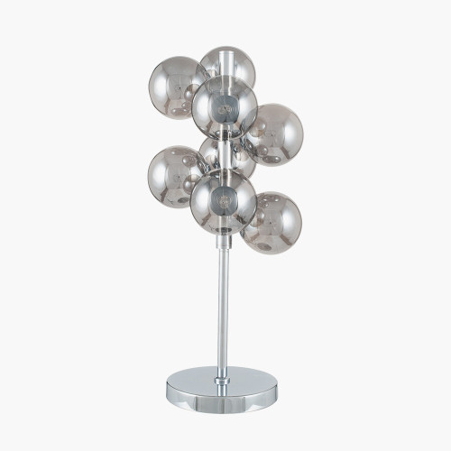 pacific lifestyle Vecchio Smoke Glass Orb and Chrome Table Lamp