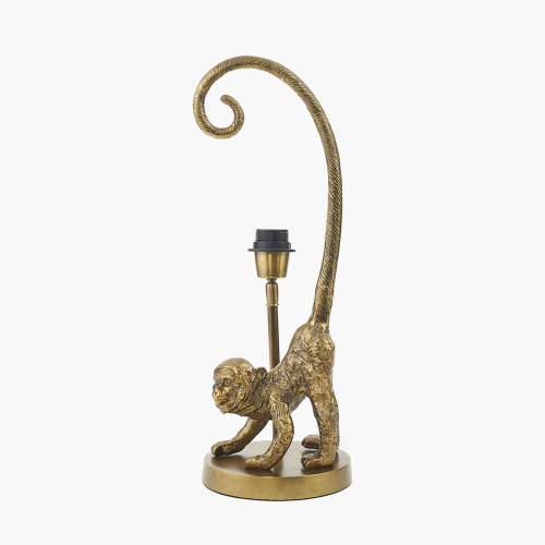 Pacific Lifestyle Vervet Antique Brass Metal Monkey Table Lamp Base