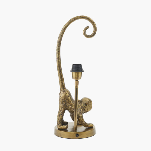Pacific Lifestyle Vervet Antique Brass Metal Monkey Table Lamp Base