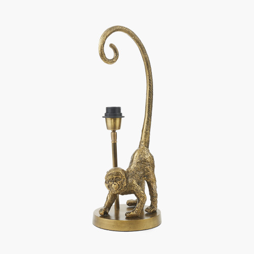 pacific lifestyle Vervet Antique Brass Metal Monkey Table Lamp Base