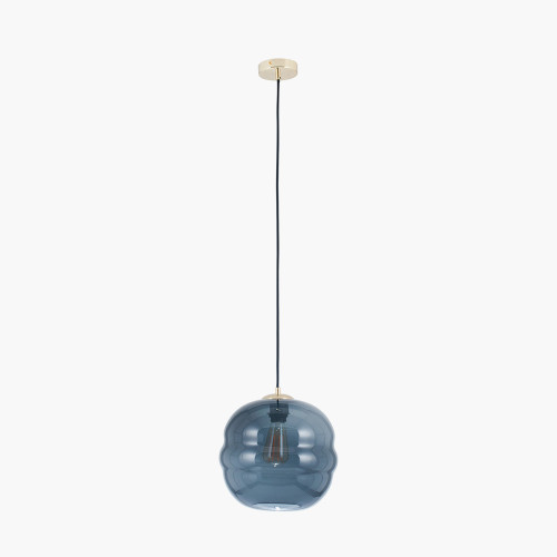 Pacific Lifestyle Vicenza Navy Ripple Glass Pendant
