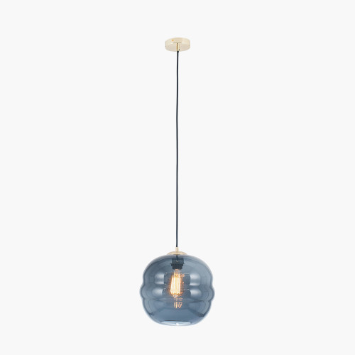 Pacific Lifestyle Vicenza Navy Ripple Glass Pendant