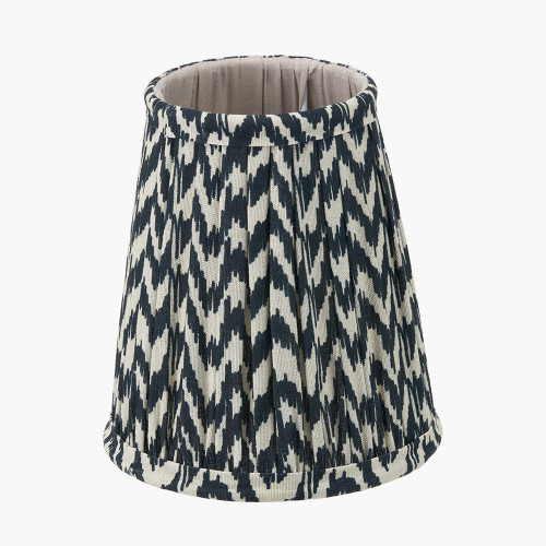 Pacific Lifestyle Vienna 14cm Black Chevron Tall Taper Mushroom Pleat Candle Clip Lampshade